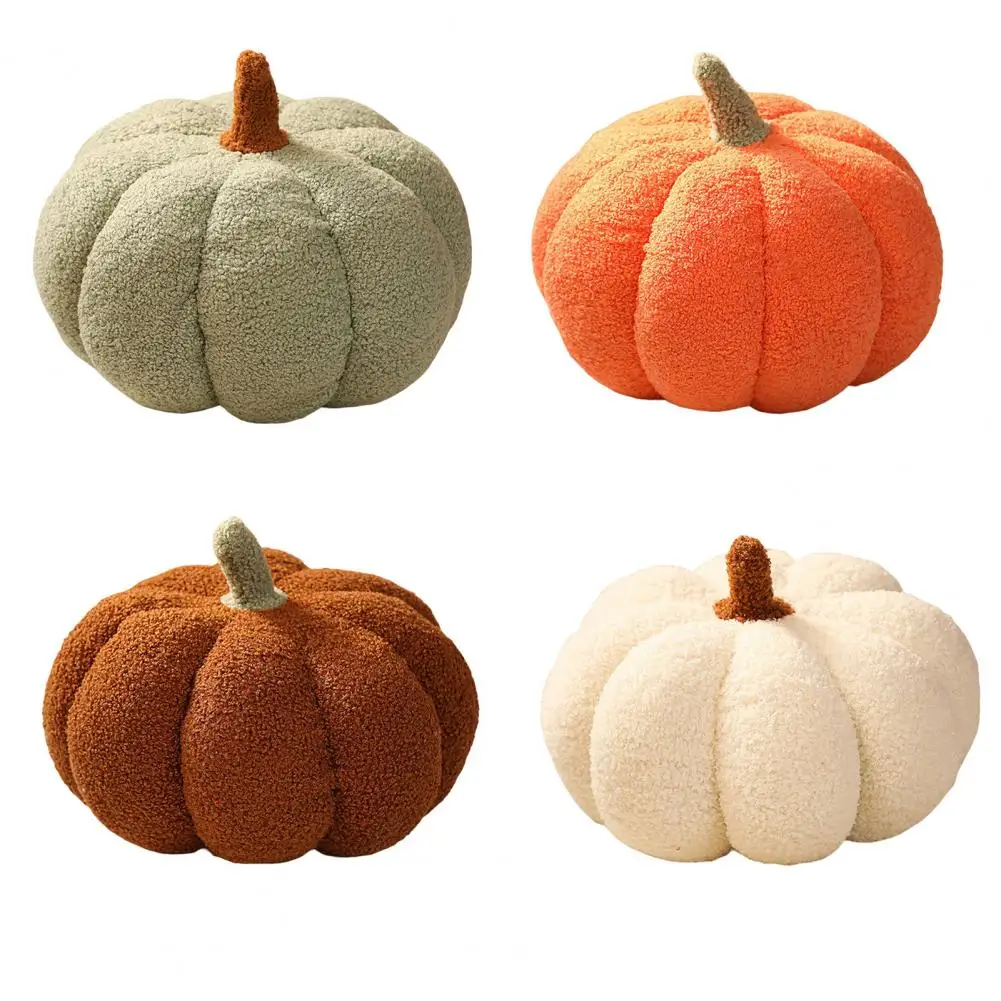 Pumpkin Throw Pillow  Useful Halloween Plush Doll Throw Pillow  Multiple Colour Simulation Pumpkin Pillow