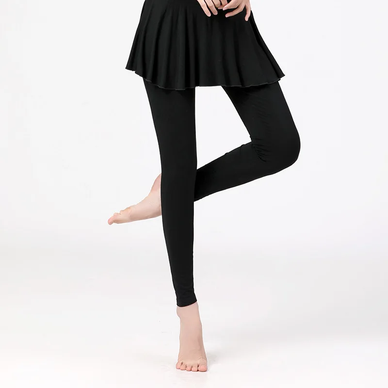 Costmue de danse latine moderne pour femmes, taille haute, ceinture élastique, jupe de Ballet, pantalon de gymnastique extensible, pantalon de survêtement de Yoga