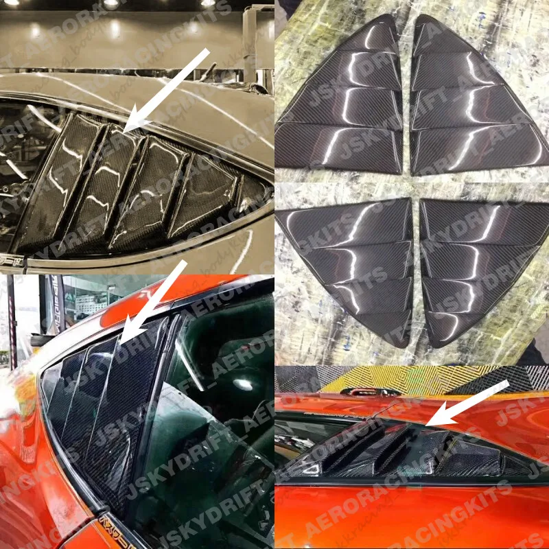 

For Subaru 11-18 BRZ Fit FT86 GT86 FRS Rear Window Louver Stick on Carbon Fiber