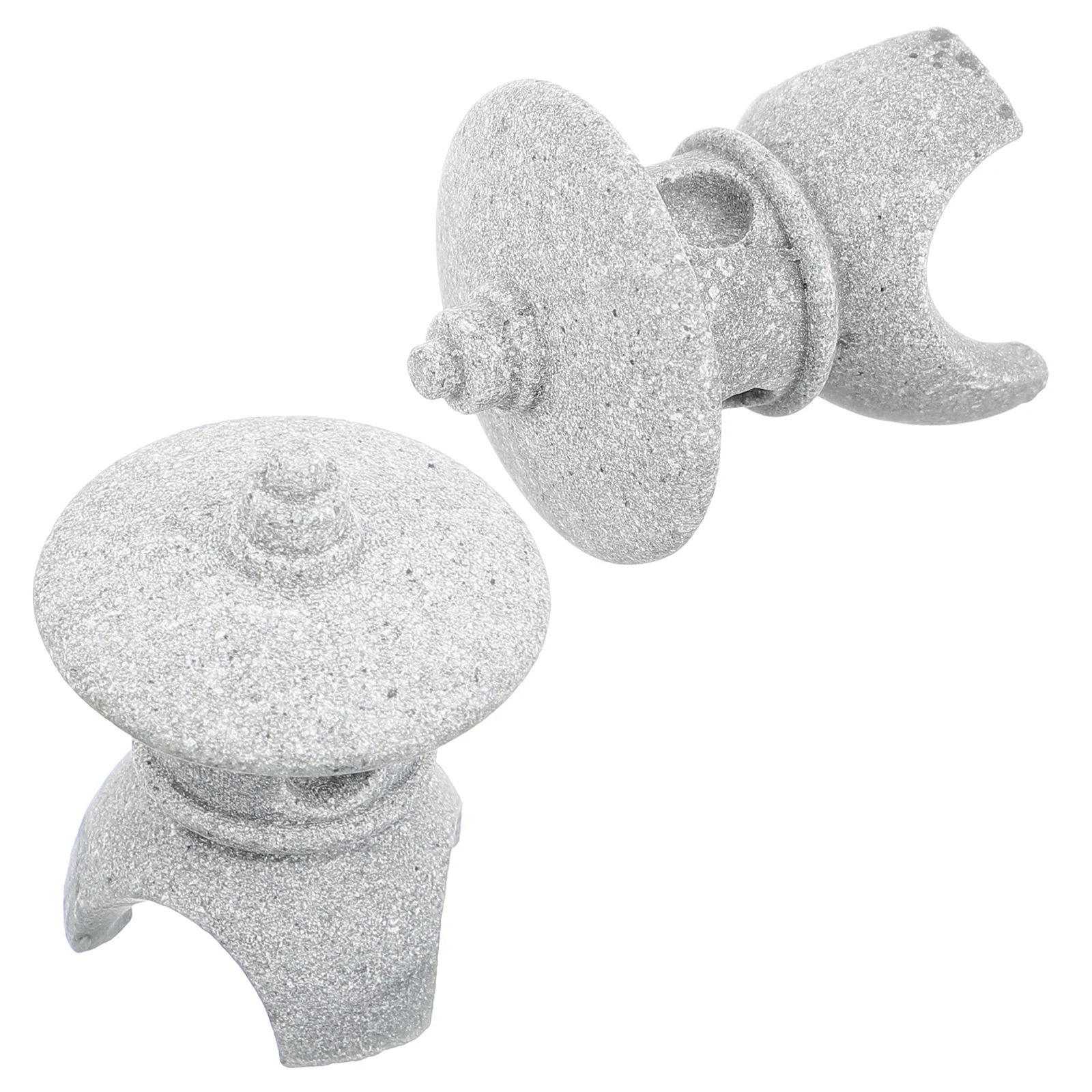 

2Pcs Tiny Pagoda Statue Indoor Outdoor Decorative Accessory Simple Color Design for Garden Balcony Office Home Landscape