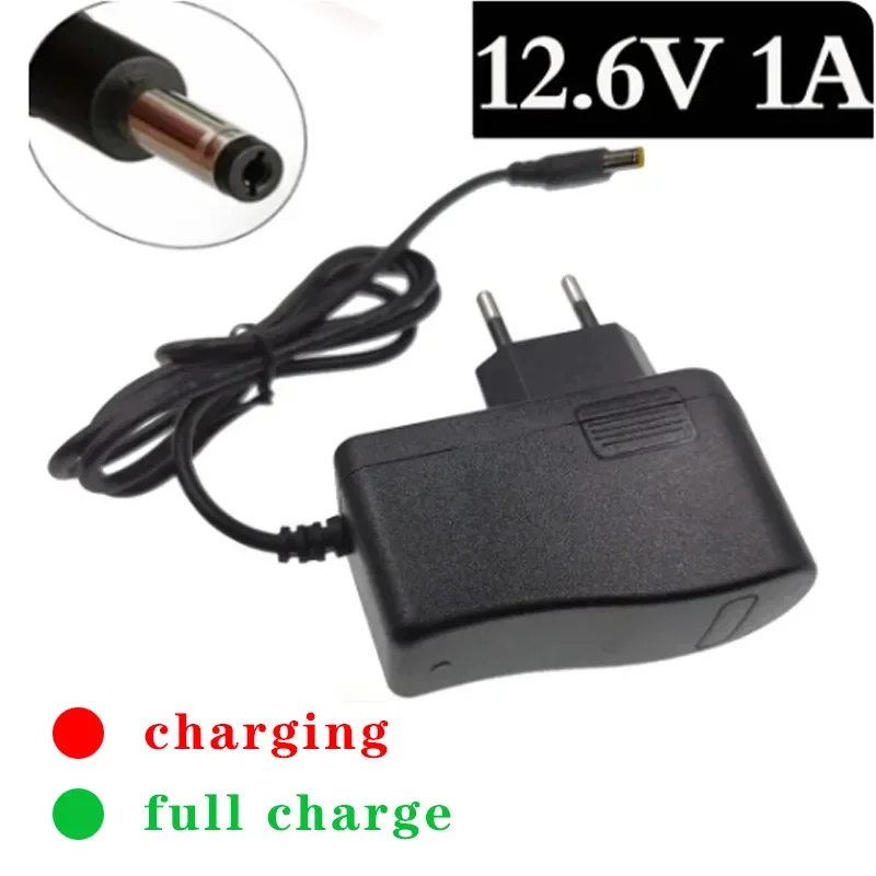 12.6V 1A 18650 Lithium Battery Charger 12V 1A Screwdriver Portable Wall Charger DC 5.5 * 2.1 MM Plug for Li-ion Battery Pack