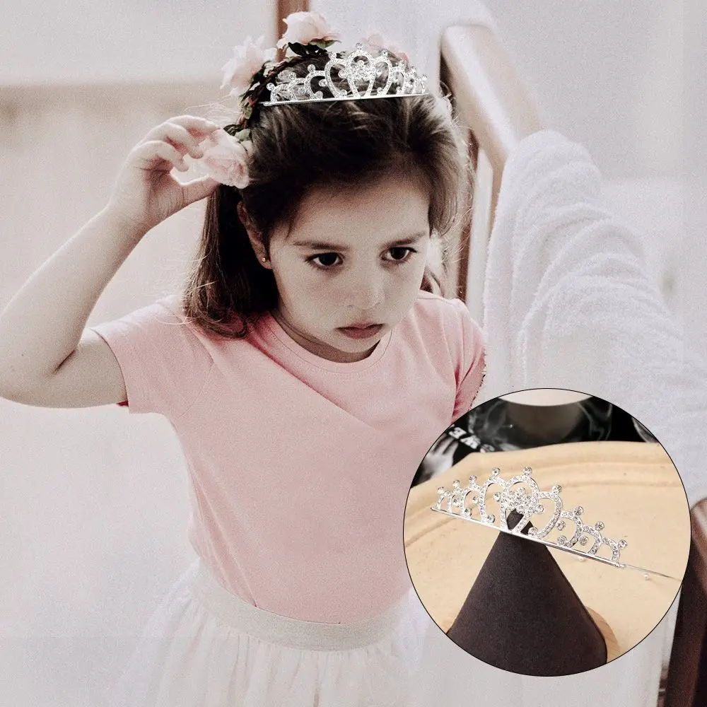 Tiaras y coronas para niños y niñas, diadema nupcial, corona de cristal, accesorios para fiesta de boda, adornos de joyería para el cabello, tocado