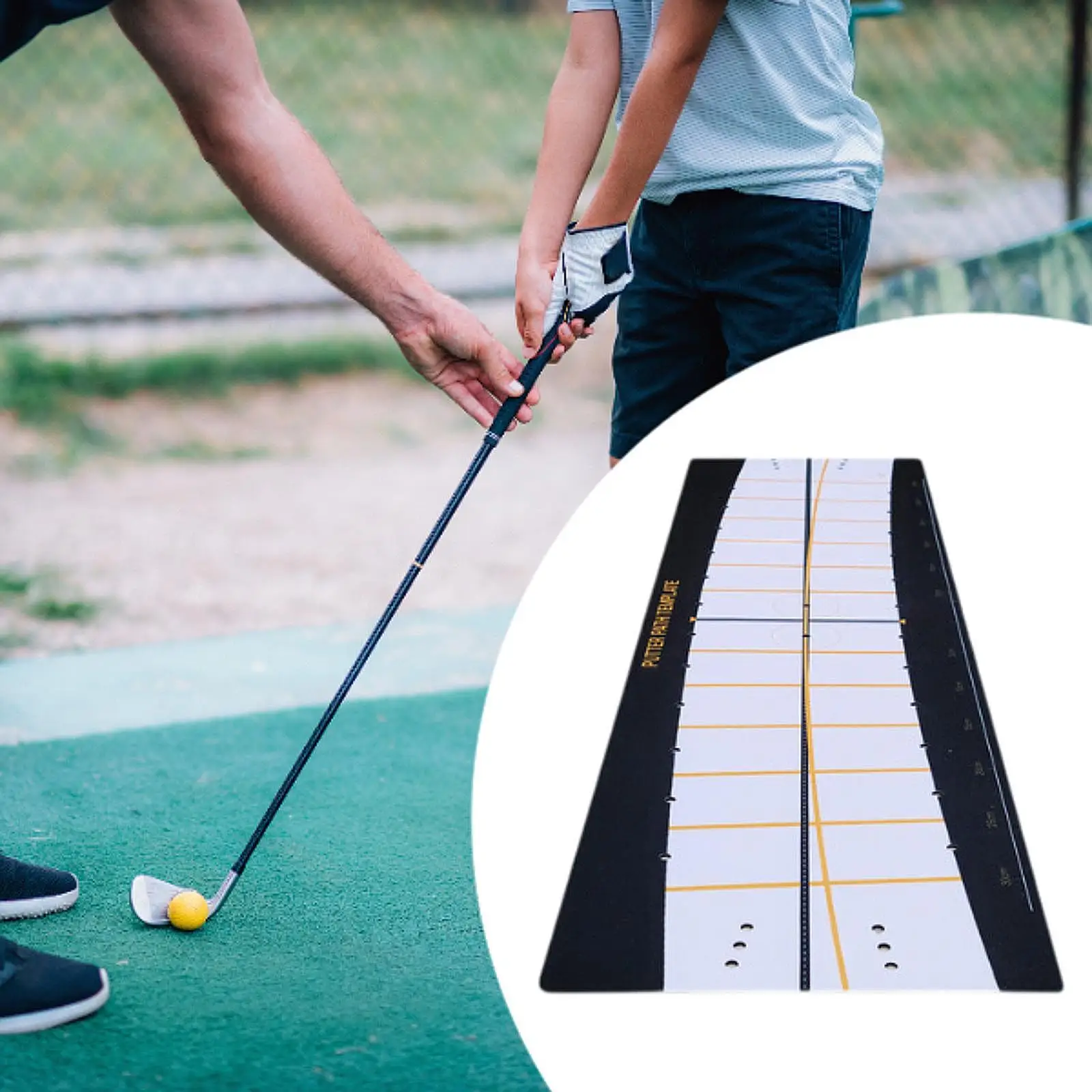 

Golf Putting Mat, Golf Putter Trainer Improving Putting Skills, Portable Golf Practice Mat for Home