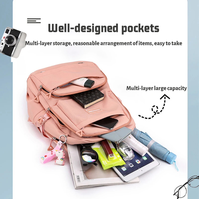 Schult asche für Mädchen große Kapazität Rucksack Nylon wasserdichten Rucksack College und High School Schult asche literarischen Frauen Rucksack