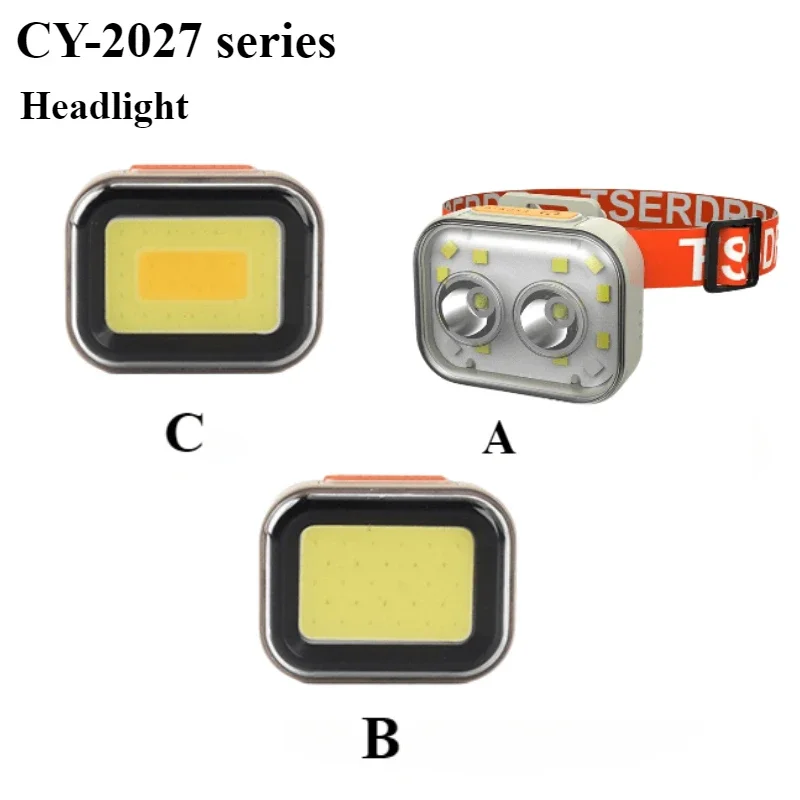 Three Lightweight Headlight USB Charging Light Source Outdoor Emergency Headlamp Multifunctional Lighting Headlights Accessory