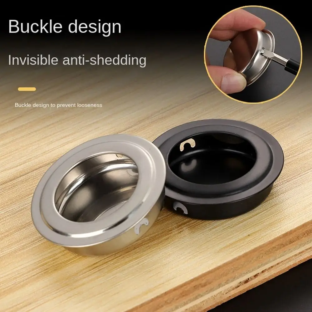 

35mm Recessed Cabinet Door Handles Stainless Steel Invisible Handle Circle Drawer Wardrobe Knobs Home Furniture Hardware
