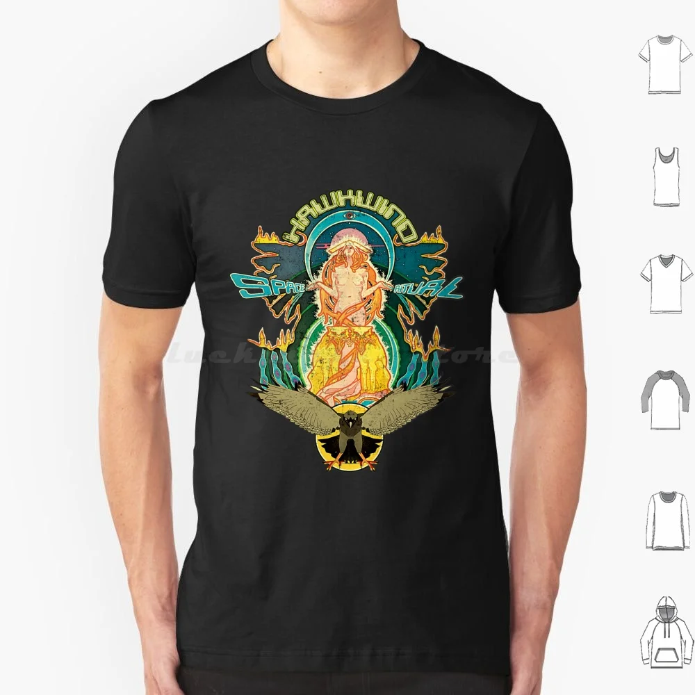 Space Ritual T Shirt Cotton Men Women DIY Print Hawkwind 70s Album Art Album Cover Babe Heavy Metal Jam Band Retro Trippy