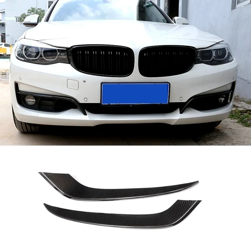 Carbon Fiber Style Front Fog Lights Lamp Strips Cover Trim For BMW 3 Series GT Gran Turismo F34 2013-2019 Replacement