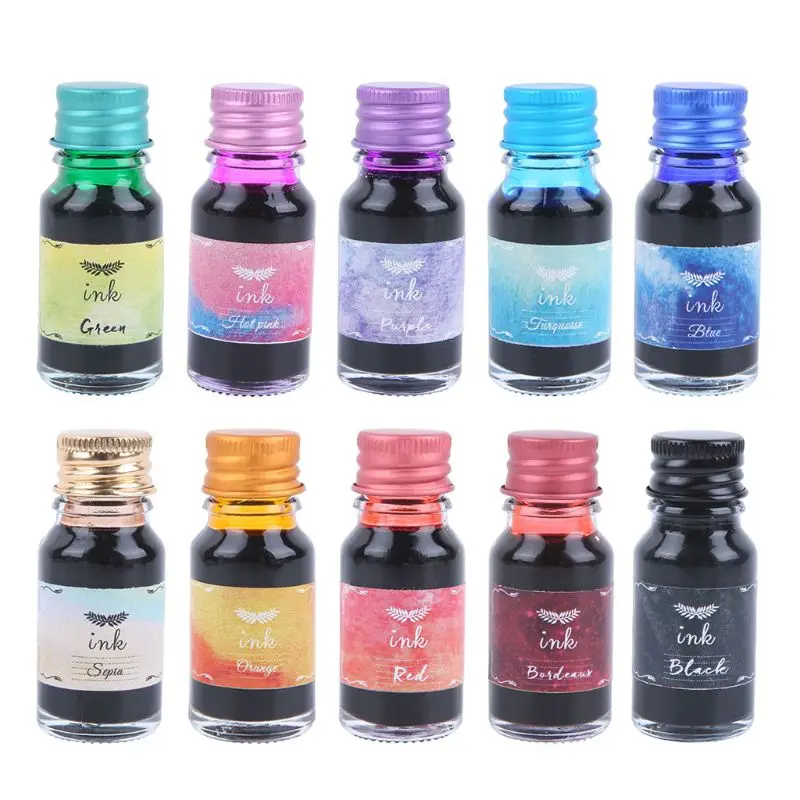 Tinta Colorida Premium Secagem Rápida Caligrafia Pen Ink Set para Desenho Iniciante