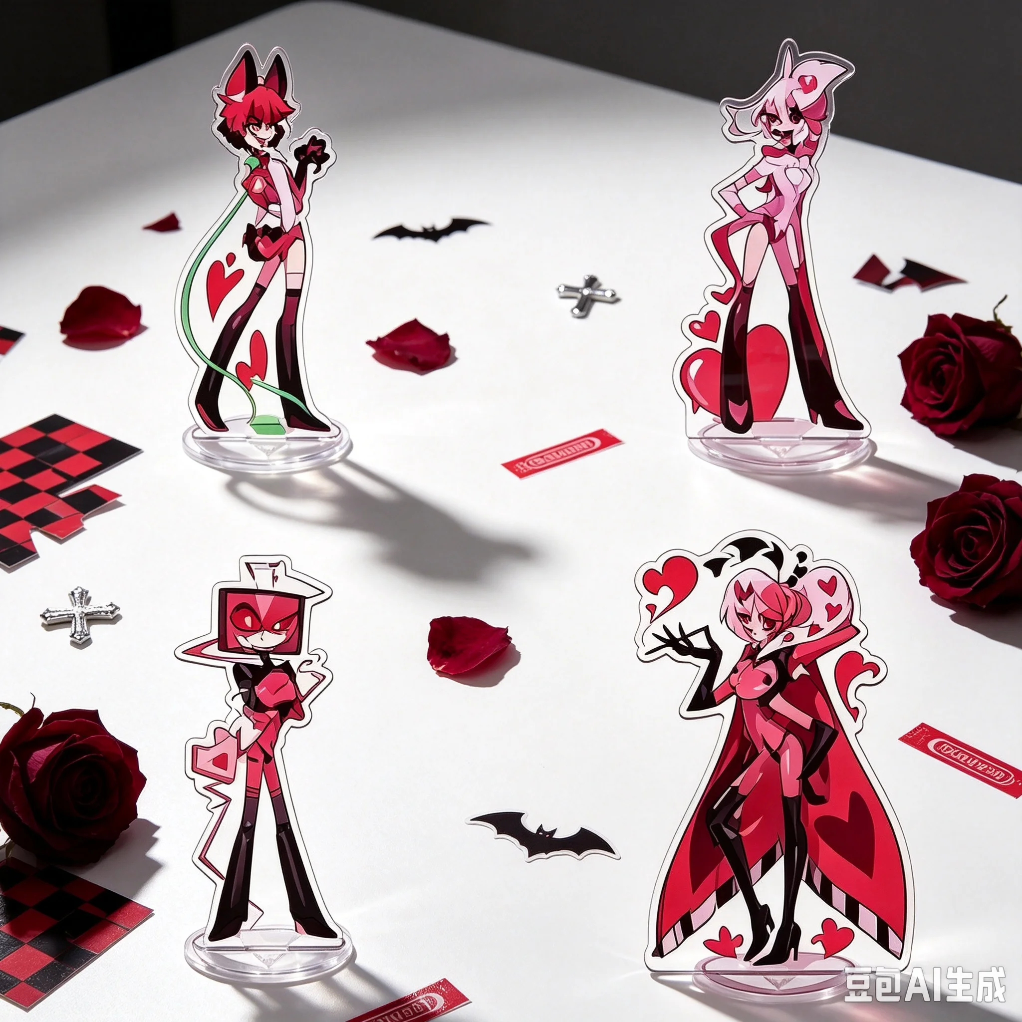15cm Anime Hazbin Hotel Acrylic Stand Model Bookshelf Decoration Products High Definition Images Bookshelf Decoration Keychain