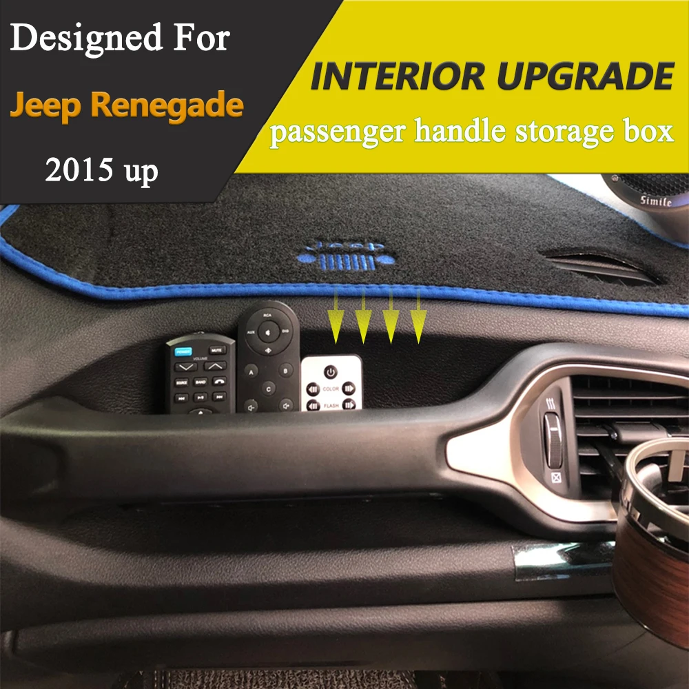 Car Copilot Grab Handle Storage Box Tray Organizer for Jeep Renegade 2015-2023 ABS Armrest Stowing Tidying Interior Accessories view 2
