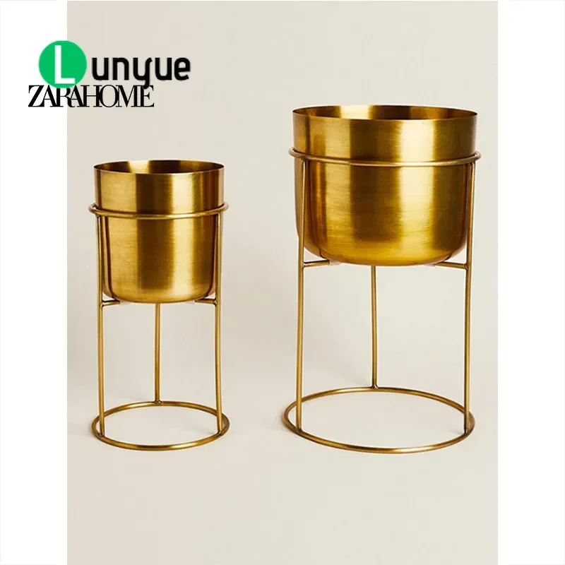Metal Floor to Ceiling Wrought Iron Flower Stand European Style Home Decoration Plant Rack Shelf for Living Room Bedroom