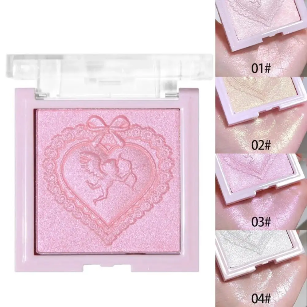 Love Angel Evidenziatore in polvere monocromatico High Gloss Peach Glitter Bronzer Evidenzia trucco Contorno Illuminatore Tavolozza per trucco