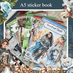 Colorful A5 Sticker Book with 20 PET Material Sticker Sheets for Scrapbooking