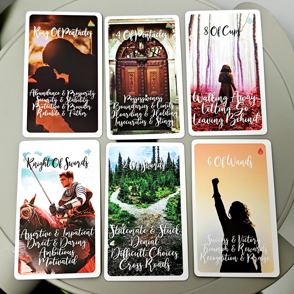 Twin Flame Awakened Path Tarot 78 Pcs 10.3*6cm Keyword Cards with Meaning Oracle Card Deck Picture Tarot Reading Cards