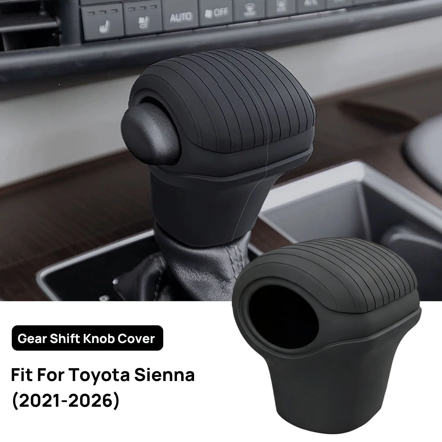 1PCS Car Gear Shift Knob Cover Silicone Car Gear Shift Protective Cover Auto Interior Accessories For Toyota Sienna 2021-2026