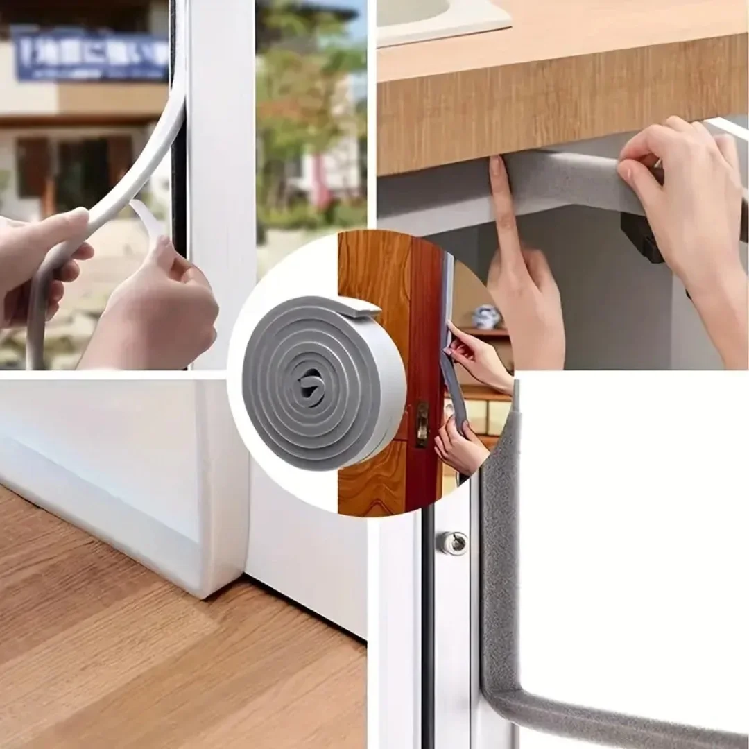 แถบซีลโฟม PU 4ม. กาวเทปกันเสียงกันการชนกันสภาพอากาศการลอกสำหรับประตูหน้าต่างเฟอร์นิเจอร์