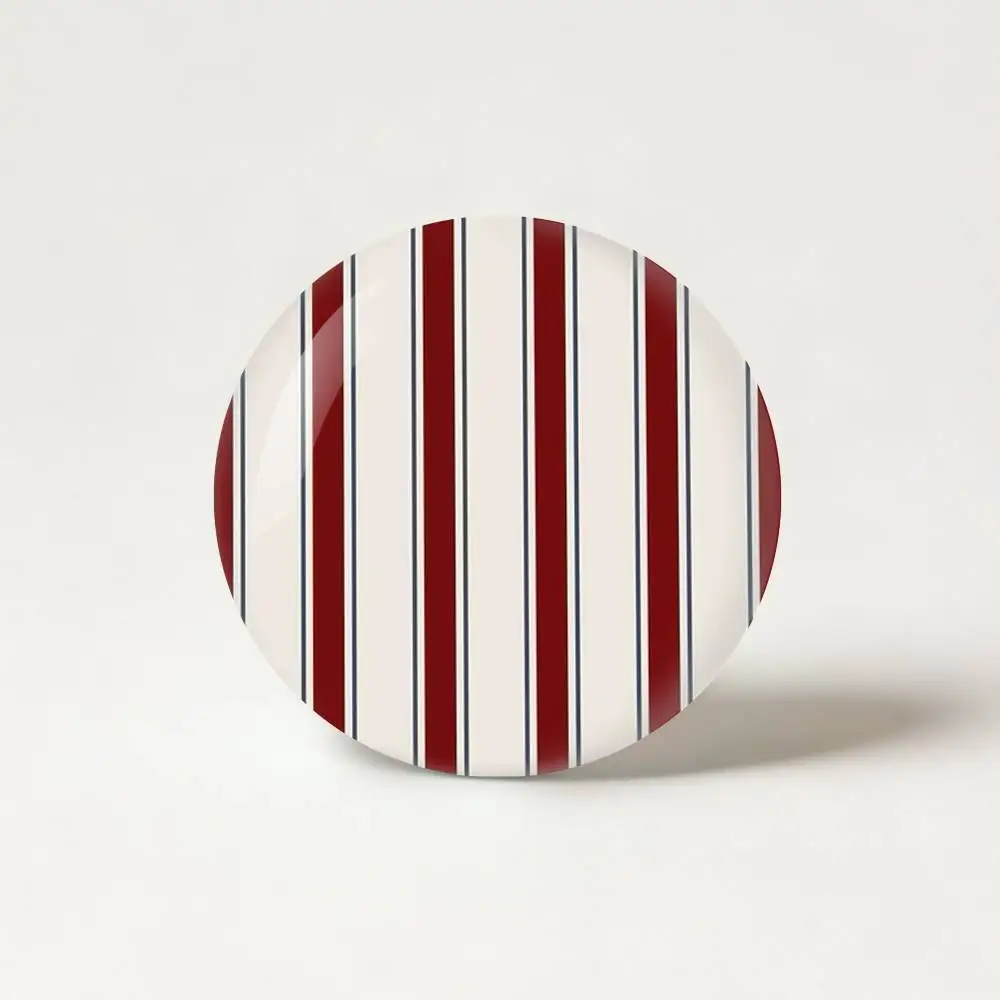 B-Burgundy White Stripe pattern Badge fragmentation laser Game Figure Soft Button Pins Handmade