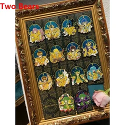 In Stock GUI Original Design Saint Seiya Gold Knights of The Zodiac Gold-plated Imitation Enamel Badge Brooch Collect Gifts