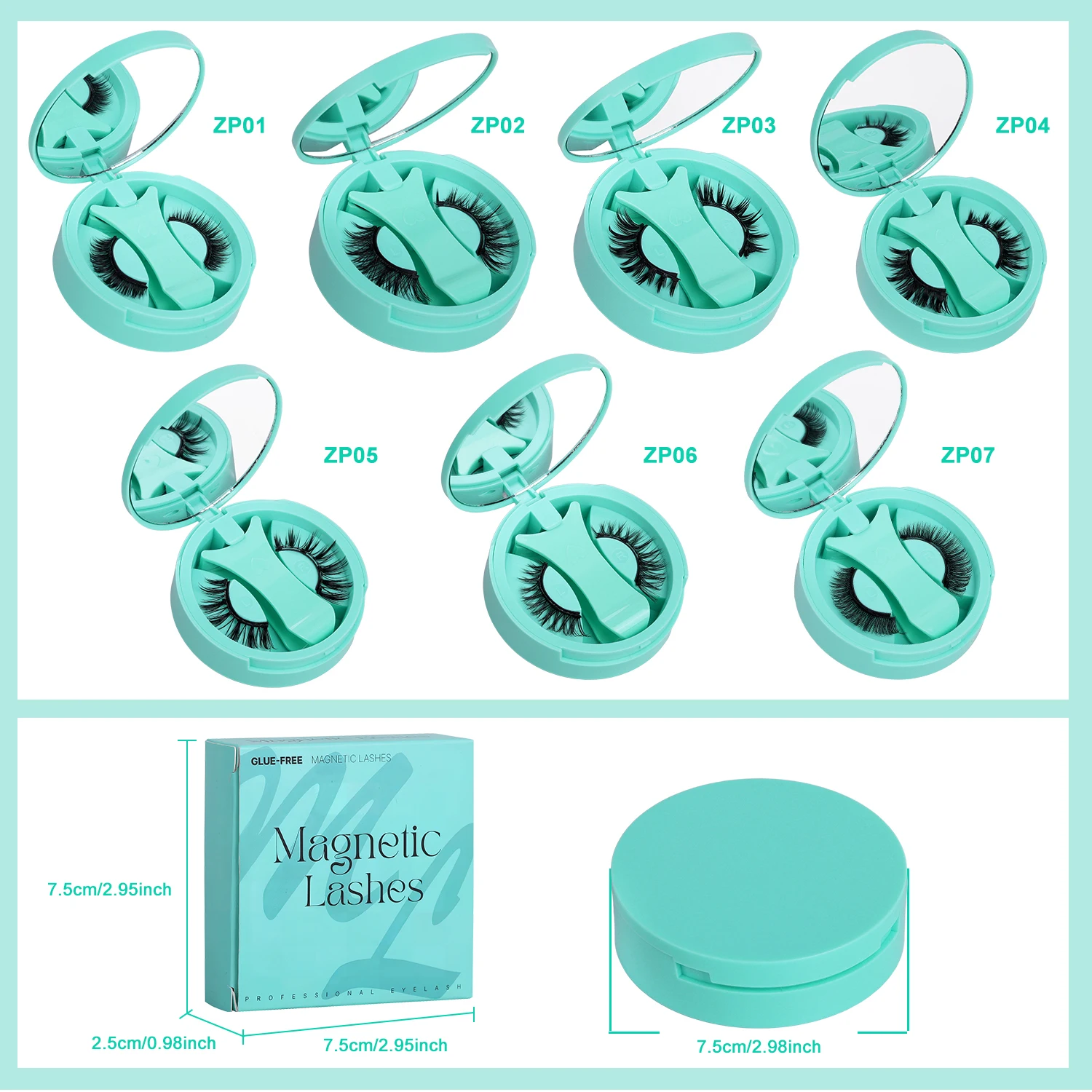 1 Pair Magnetic Eyelashes Set Reusable Easy to use Eyelash Extension Tools Natural Curler False Eyelashes With Magnetic Tweezers