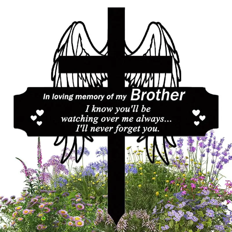 

Grave Markers For Cemetery Memorial Plaques Stakes Metal Cross Pile Cemetery Grave Decor Sympathy Grave Markers Garden Yard