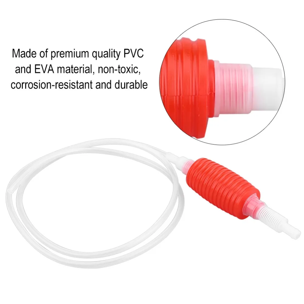 Manual Operation Manual Fuel Transfer Pump Extended Hose Universal Car Siphon Pump Hand Squeeze Oil Suction Pipe