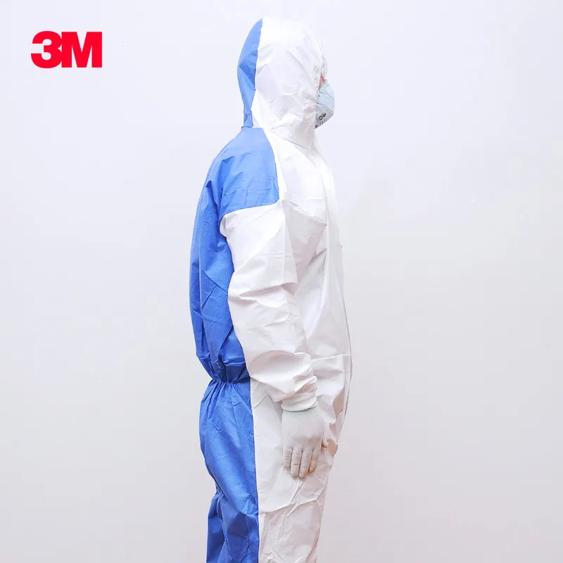 3M 4535 Summer Coverall Hooded Breathable Back Anti Static Chemical Liquid Splash Knitted Cuffs Effective Protection Jumpsuits