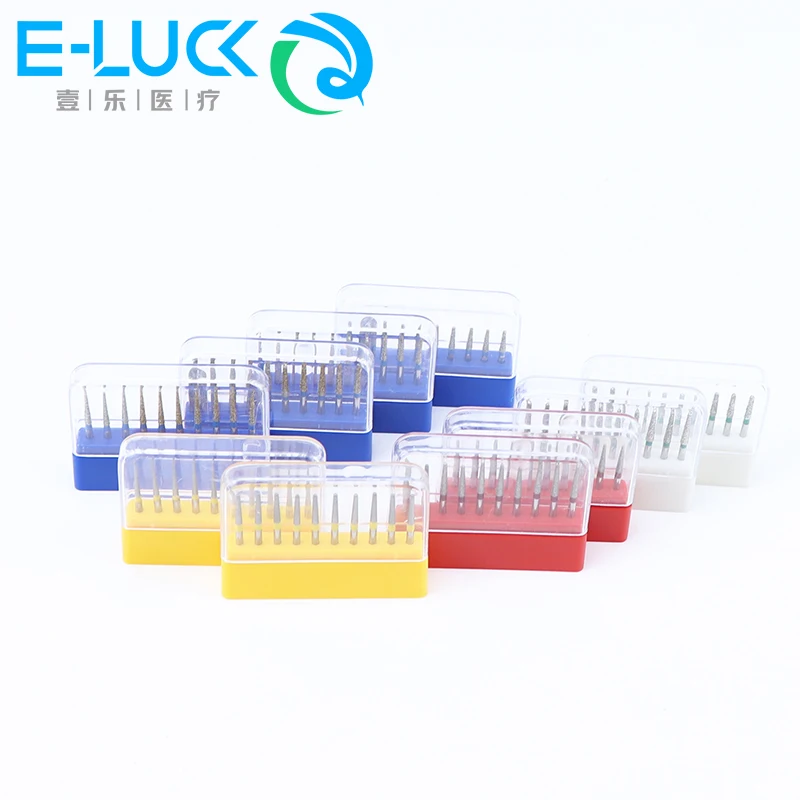 10pcs/box Dental Diamond Burs for Dentistry Handpiece Handle Diameter 1.6mm Dentist Tools TR-11F