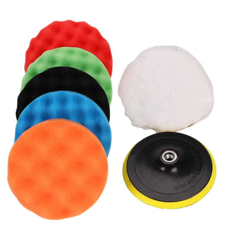 8 Stuks Auto Polijsten Pads Kit 3/4/5/6/7 Inch Schuim Spons Buffer Pad Buffing Disc Set Polijstmachine Polijstmachine Wax Pads 125/150 Mm - afbeelding 2