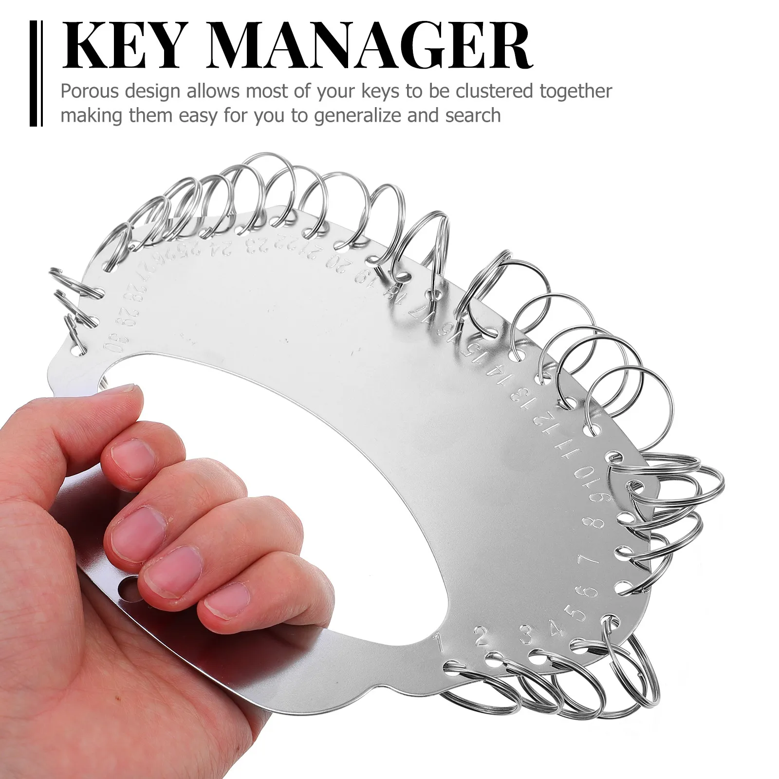 2Pcs Stainless Steel Key Holders Key Disk Multiple Slots Safe Strong Design Easy Identification Office Warehouse Appliance