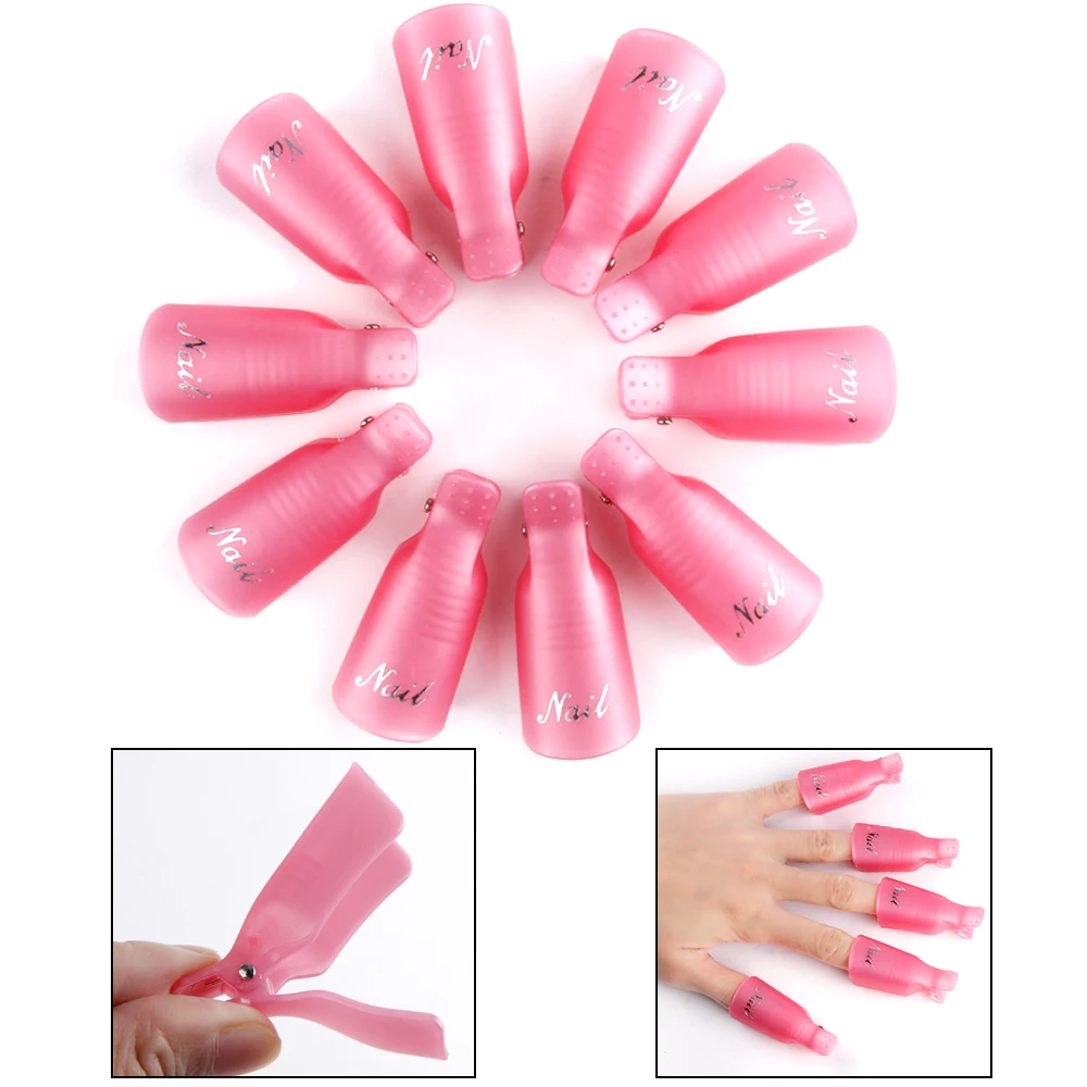 10/20 PCS DIY  Nail Clip Remover Soak Off Cap Clip Nail Tweezers Gel Nail Remover Nail Degreaser Cleaner Tips For Fingers