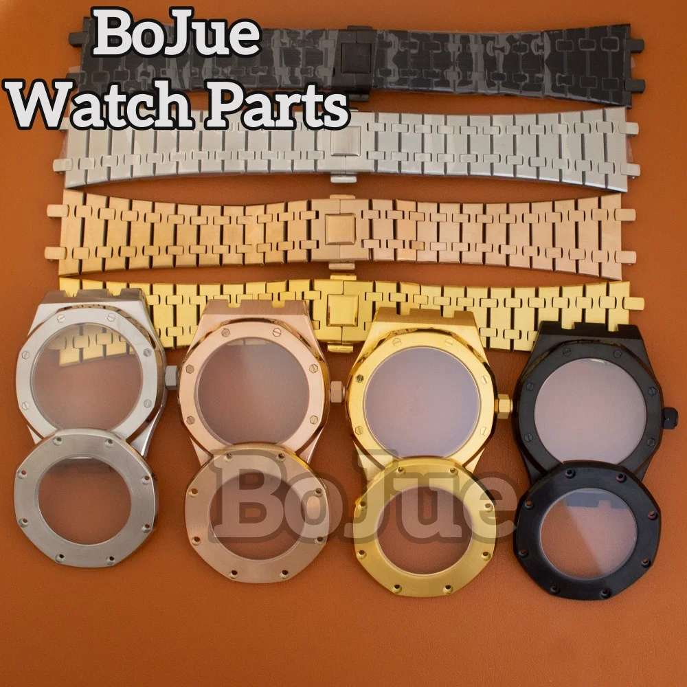 

Корпус часов 41 мм NH35 с сапфировым стеклом, водонепроницаемый, для механизмов NH36 и NH70, для циферблата 31,8 мм, корпус часов Royal Oak, стальной браслет.