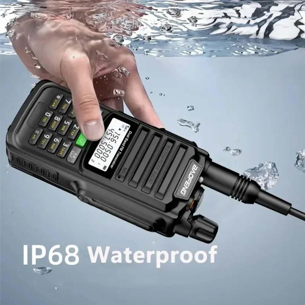 Baofeng UV-68 Pro Max V2 IP68 Waterproof Walkie Talkie 8800mah Battery Type C UHF VHF Dual Band 128 Channels UV-S22 UV-98 Pro