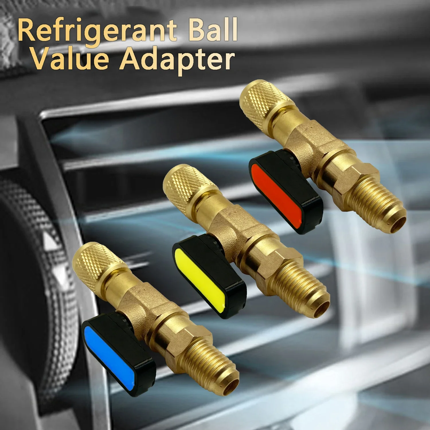 Air Conditioning Refrigerant Angled Compact Ball Valve Fits for HVAC R12 R22 R410a Charging Hoses AC Refrigerant Adapter