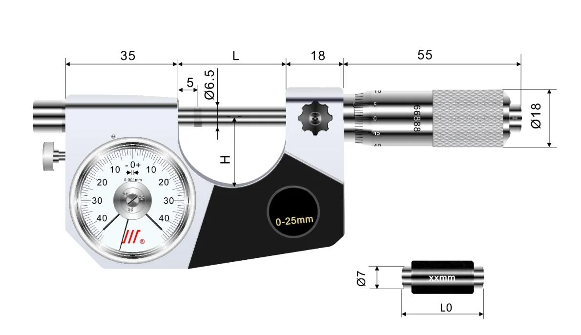 Dial Gauge Indicator Outside 300-400 Mm Inside 0-50Mm Head Screw 0-300Mm Digital Lever Micrometer Micrometers