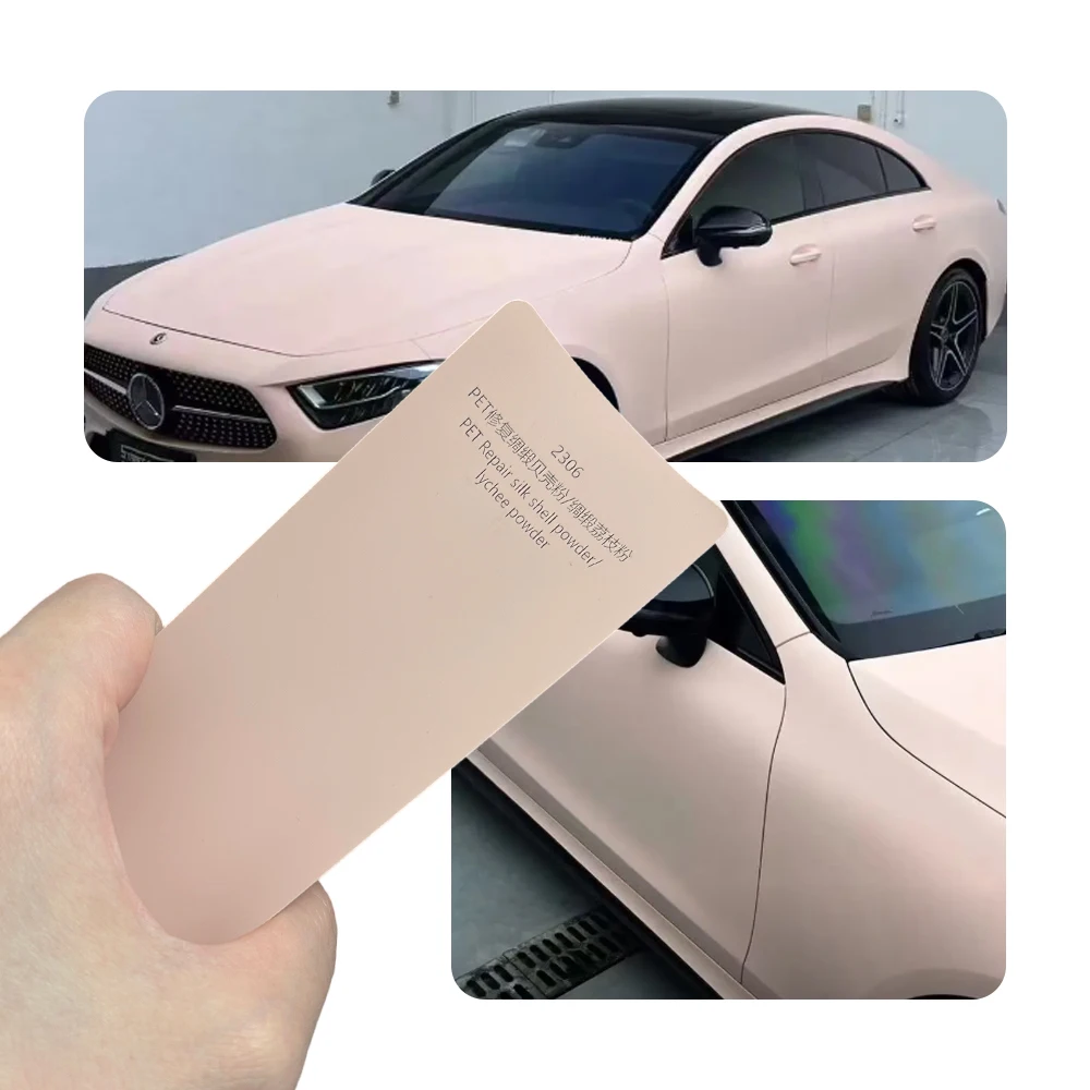 PET Satin Pearlescent Shell Pink Car Wrap Vinyl Sunproof Durable Removable Car Paint Restoration Protection Film