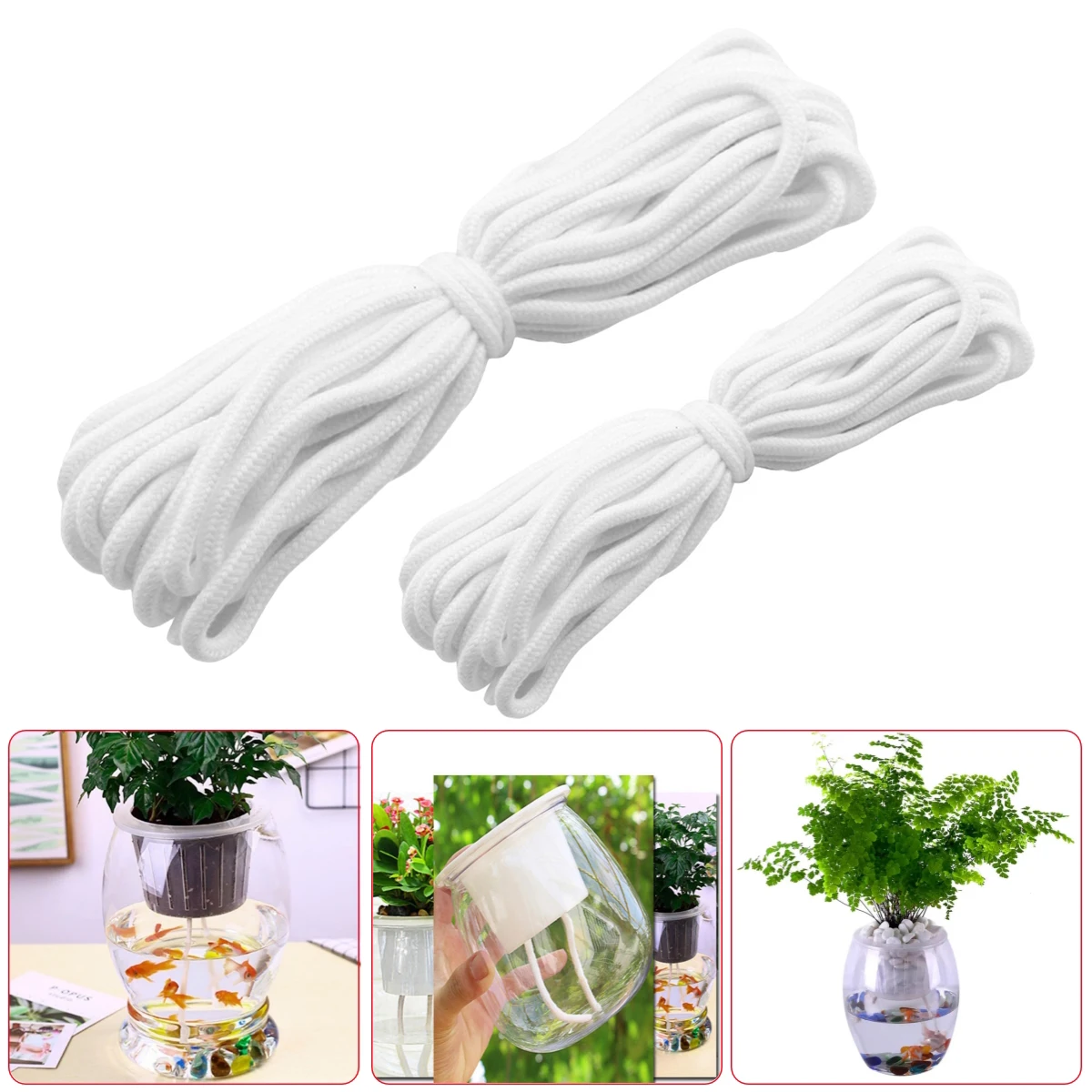 Water-Absorbing Cotton Rope Hydroponic Self-Absorbing Lazy Plants Flowers Pot Green Radish DIY Braided Core-Spun Cotton 5m/10m