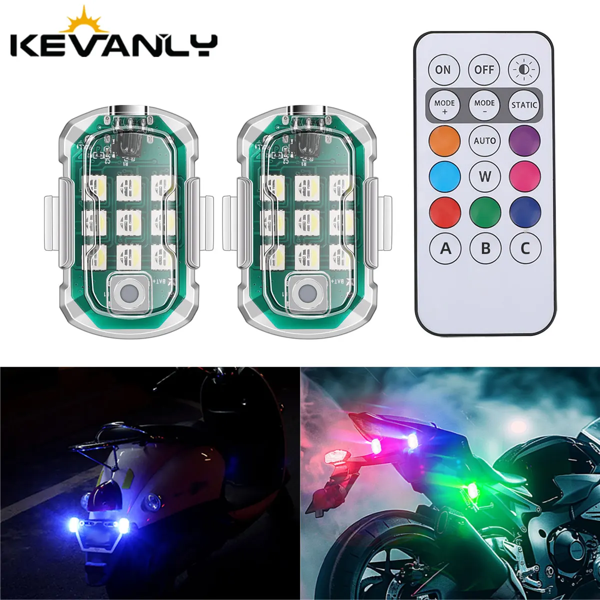 Motorcycle LED Aircraft Strobe Lights Drone Anti-collision Warning Lamp Flash Indicator With Wireless Remote Control Turn Signal