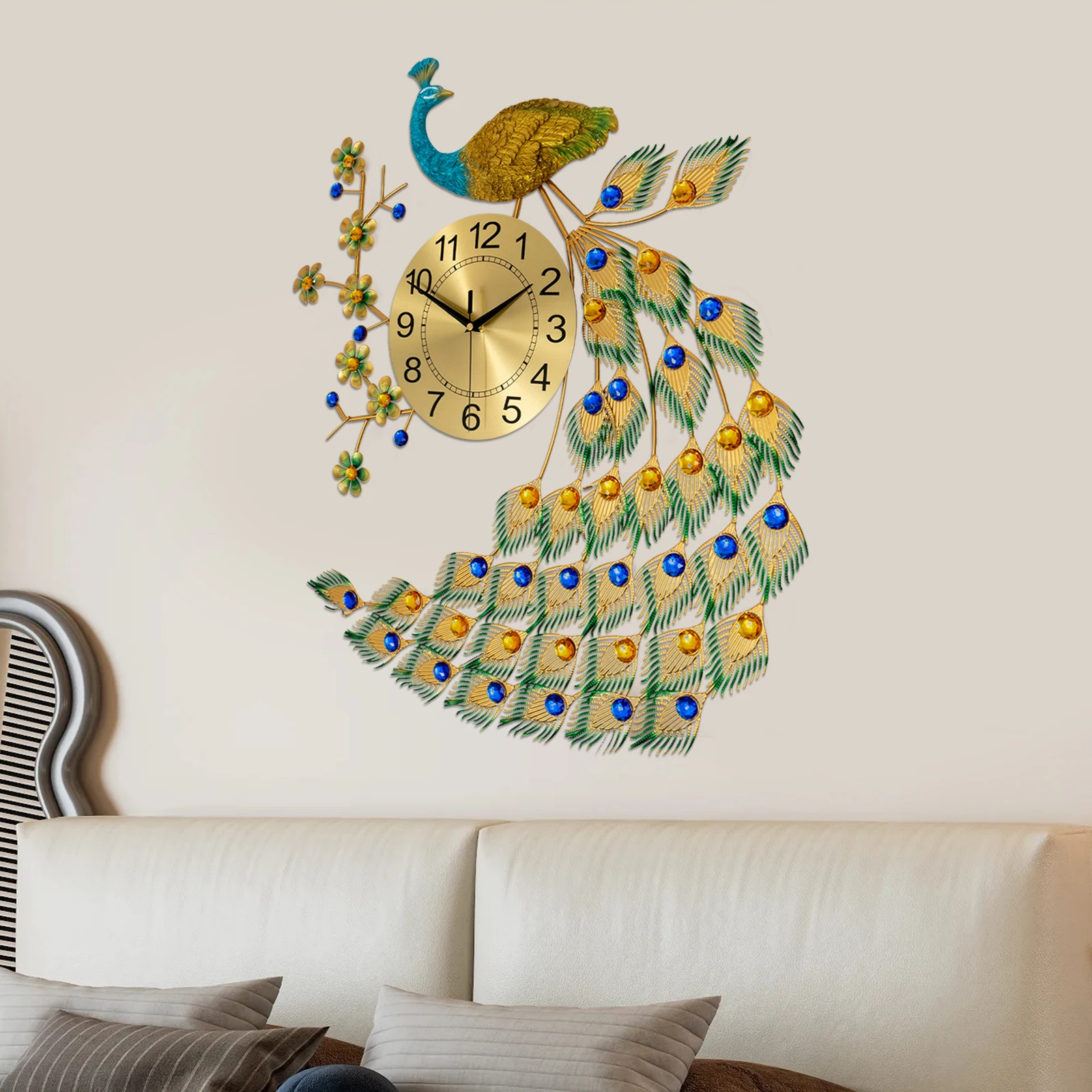 Pfau Wanduhr Wanddekoration Digitaluhr Moderne Kunst Wohnzimmer Dekoration Exquisites Geschenk