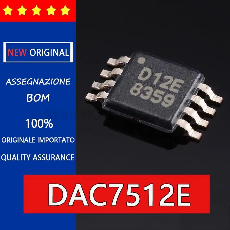 New and original DAC7512 DAC7512E D12E 12 bit d/a converter chip MSOP8 12 serial input, integrated circuit chip IC, DAC 12 conve