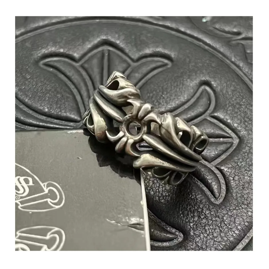 

Trendy Iris Ring Men's Second-hand Thai Silver Vintage Non-fading Niche High-end Punk Hip-hop