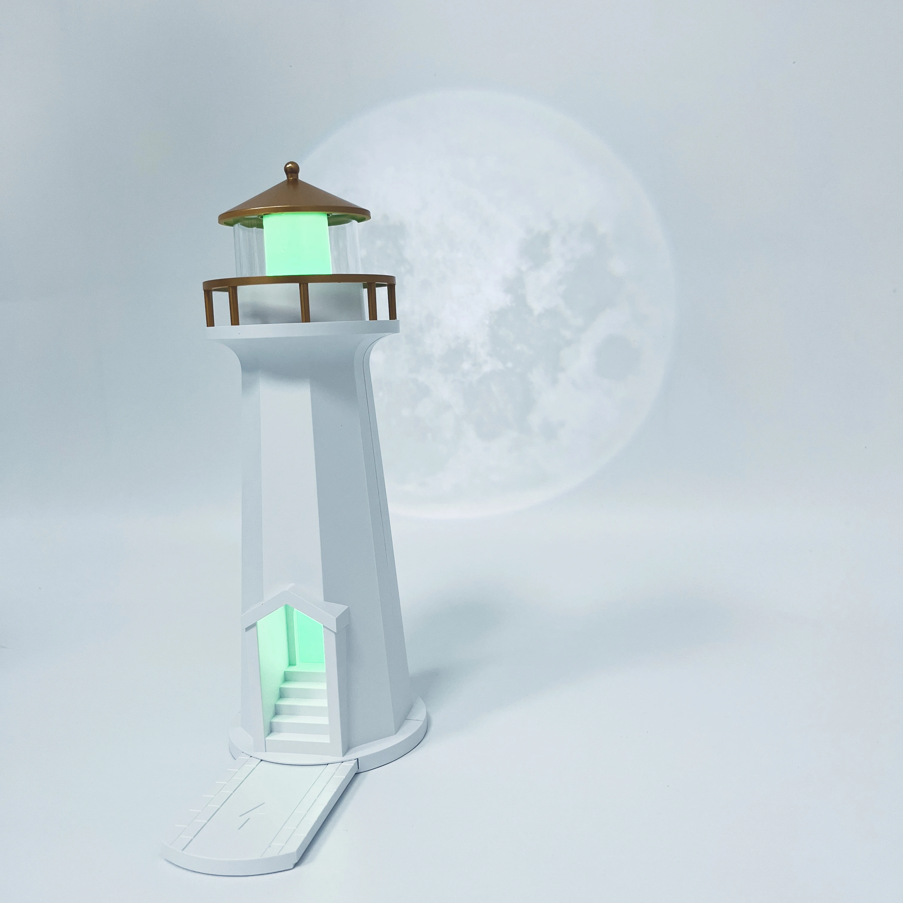 مكبر صوت بلوتوث Moonlight Lighthouse Audio هو هدية عيد ميلاد عملية ومتخصصة للرجال والنساء، مع جو راقي وزخرفة إضاءة ليلية #1