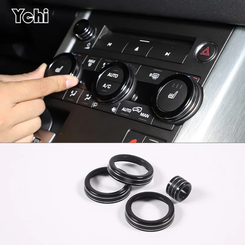 For Land Rover Range Rover Evoque 2012-18 Car Air Condition Knob Audio Volume Control Button Circle Trim Ring Cover Accessories