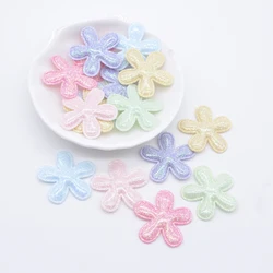 50Pcs 28mm Bling PU Leather Flower Applique for Clothes Hat Sewing Patches DIY Baby Headwear Spinki do włosów Bow Decor Akcesoria