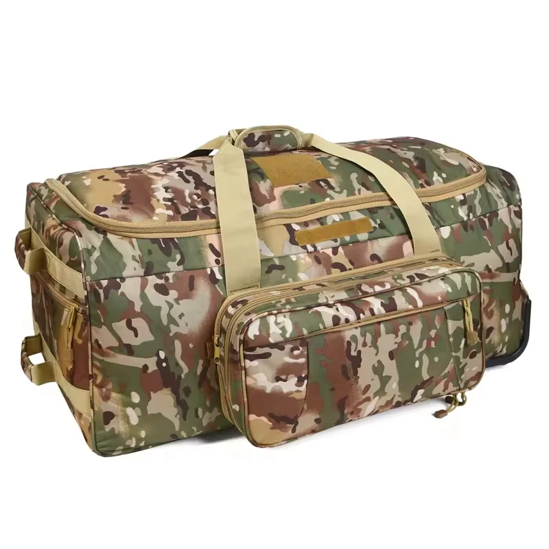 Deployment Traveling Camping Sporting Heavy-Duty X-Large Tactical Wheeled Rolling Duffel Trolley Bag