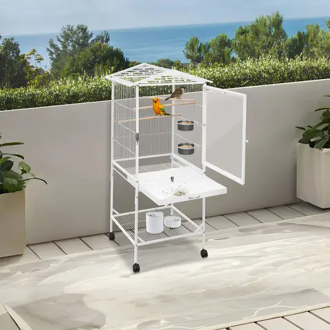 Indoor and Outdoor Bird Cages with 4 Wheels Assembled Parrot Cages and Large Bird Cages in Shops