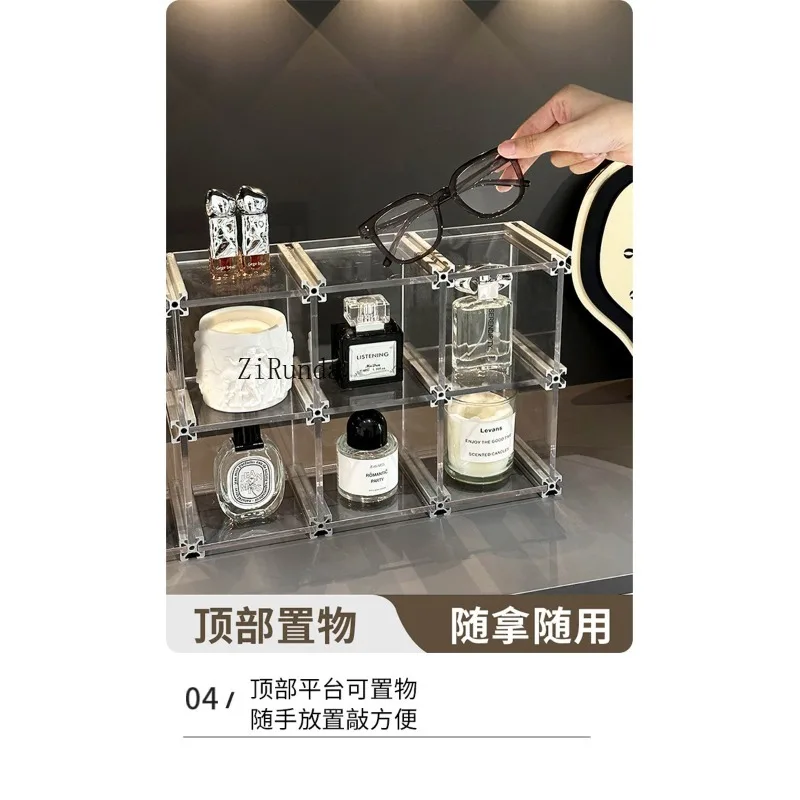 رف تخزين النبيذ على الزجاجات الصغيرة لسطح المكتب، رف عرض شفاف لزجاج النبيذ، تخطيط بيسترو عائلي