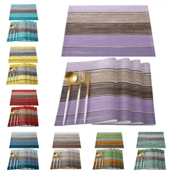 Placemats Set of 4, Retro Rustic Barn Wood Texture Polyester Stain Resistant Table Mats Decoration for Kitchen Dining Table
