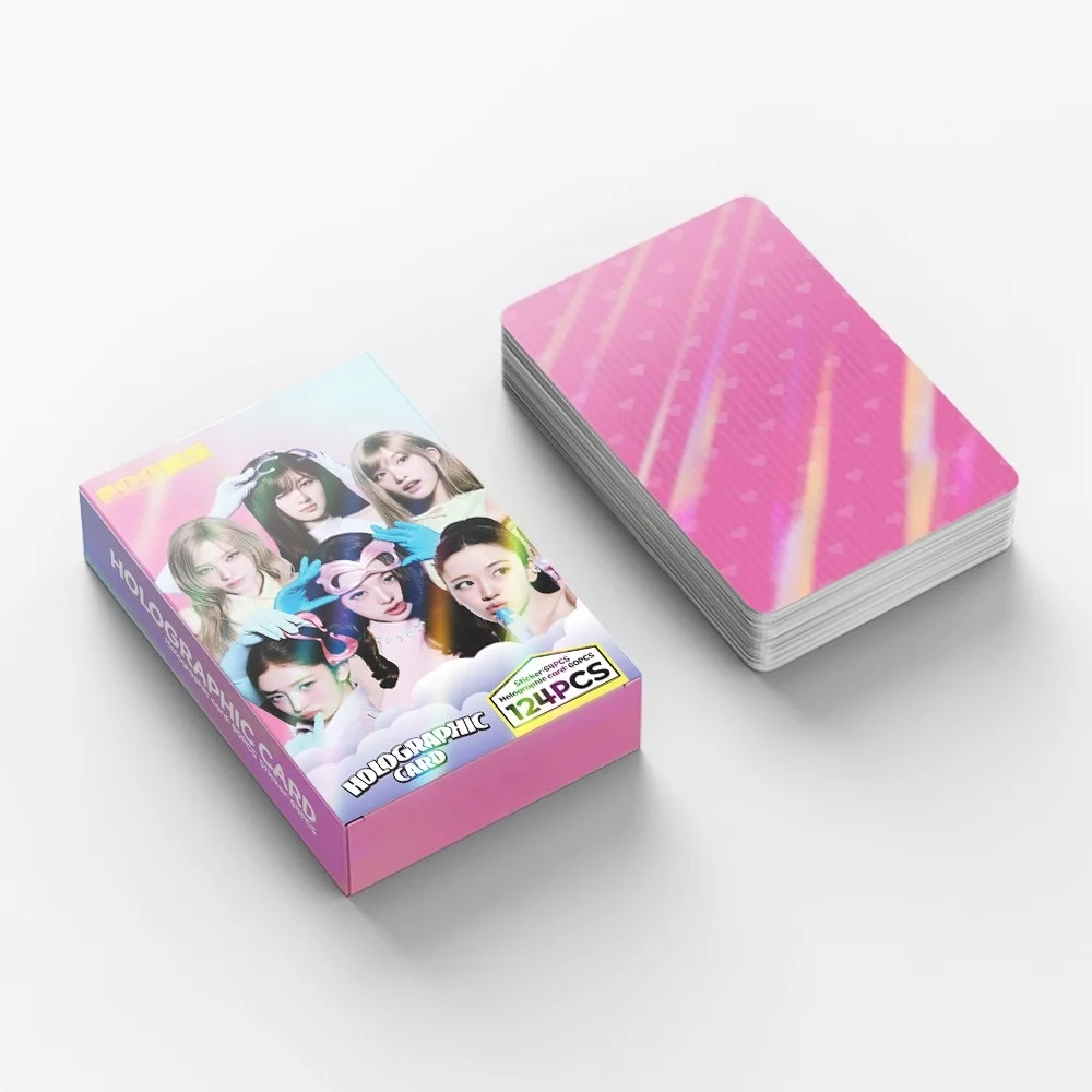124PCS Laser Cards Girl group New Album LOOKSCANKILL Flash Card Star Mini Stickers Collection LOMO Cards Fans Gifts