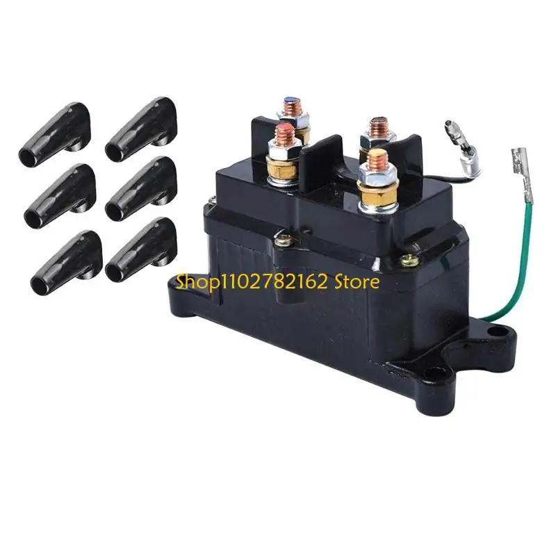 

547B 12V 250A Winch Solenoid Relays Contactors Thumb Truck for ATV Truck 5000-7000lbs with 6 Protecting Caps